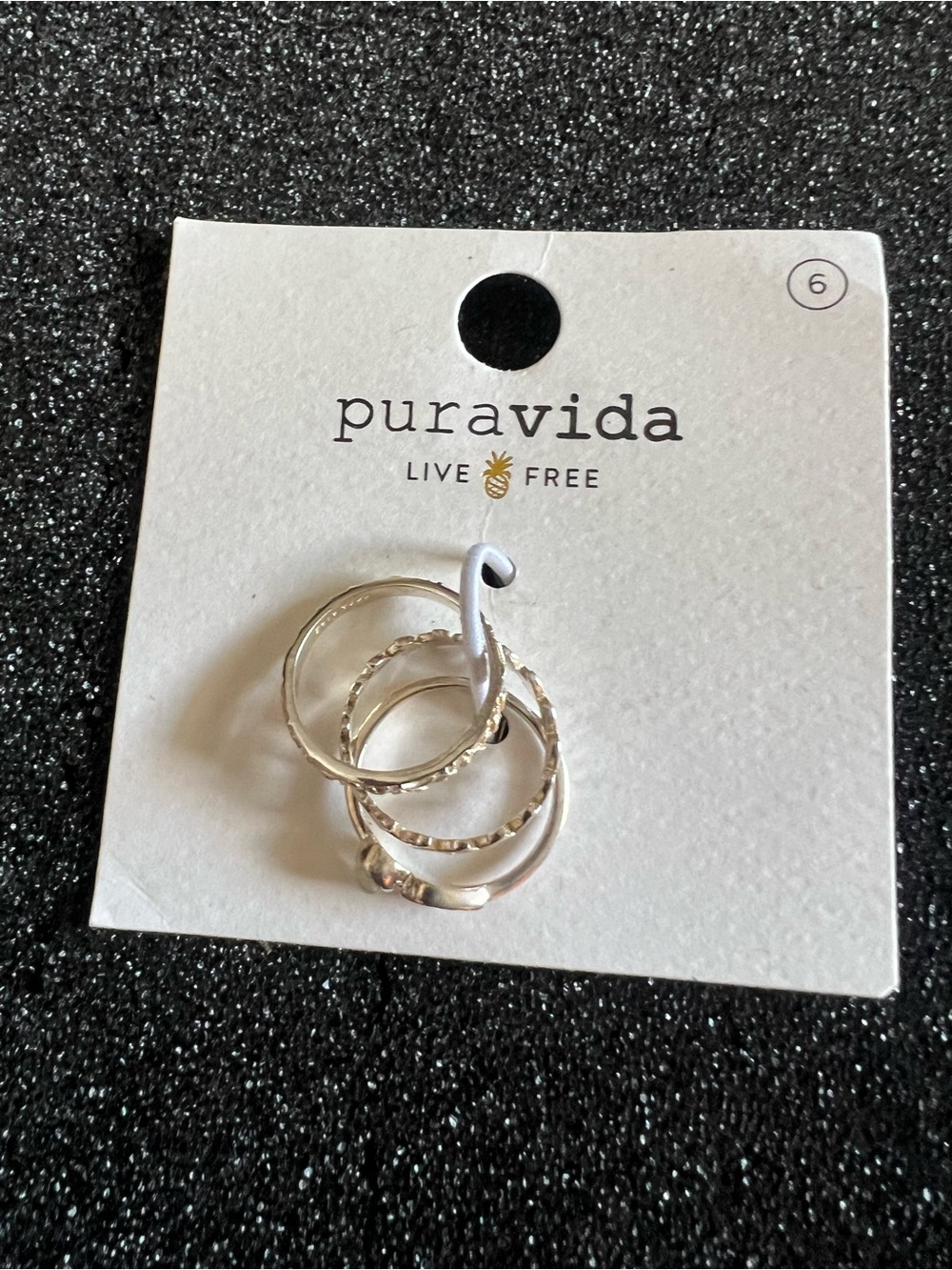 Pura Vida Sterling Silver With Moonstone Stackable Rings Set Size 6